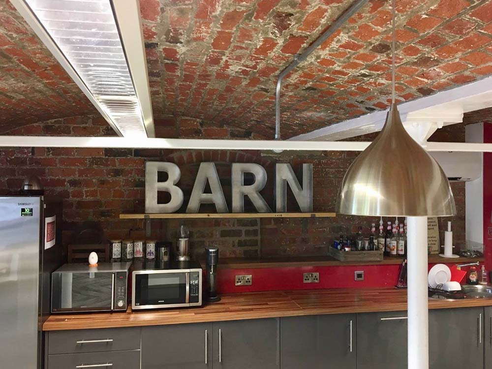 Custom designed sign of BARN from Ray of Light Letters, Lincolnshire and Yorkshire